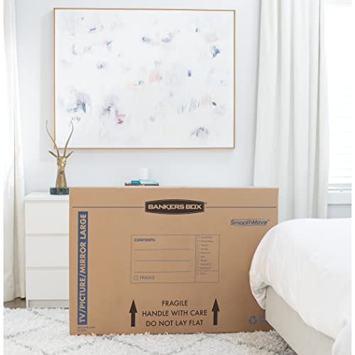 Bankers Box Large, Up to 55" TV/Picture/Mirror, Moving Box 4 Pack, 48-In x 4-In x 33-In (7711301)