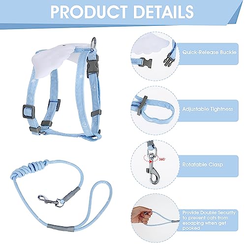 TIESOME Cat Harness and Leash Set, Adjustable Gradient Kitten Harness Escape Proof Harness with Leash for Kitty Outdoor Wa...