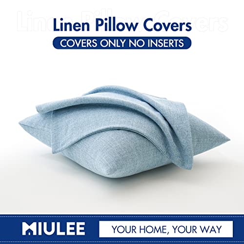MIULEE Pack of 2 Decorative Linen Burlap Textured Pillow Covers Farmhouse Boho Accent Pillowcases Spring Coastal Home Deco...