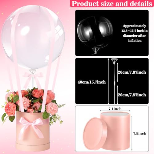 Soulchen DIY Hot Air Balloon Christmas Surprise Gift Box with 20'' Bubble Bobo Balloon Ribbon and Floral Clay for Christma...