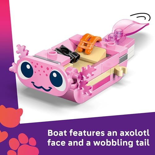LEGO Friends Axolotl Adventure Boat Building Toy for Girls & Boys - Pretend Play Set for Kids, Ages 5+ - W/Leo Minidoll, A...