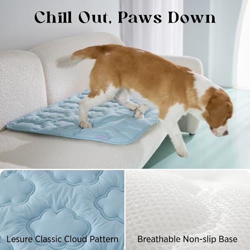 LE SURE Dog Cooling Mat for Extra Large Dogs -Q-Max>0.5 XL Breathable Thin Cool Crate Pad with Chill Cold Fiber and Innova...
