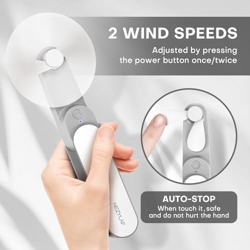 Nezylaf Portable mini handheld Fan, small Rechargeable Personal Fan for 9-15 Hours Runtime, Pocket Design for Travel/Women...