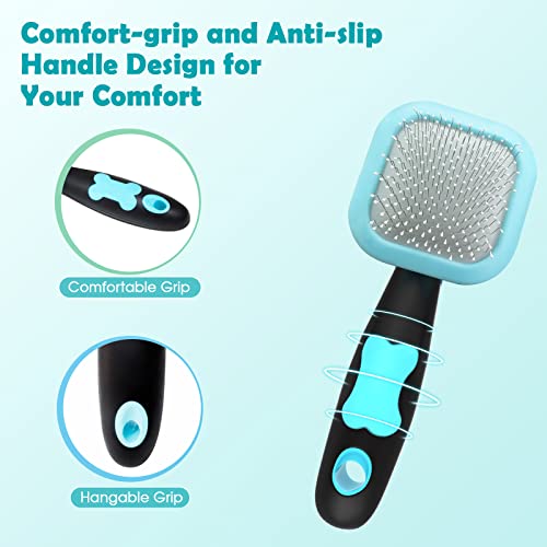 PETPAWJOY Slicker Brush, Dog Brush Gently Cleaning Pin Brush For Shedding Dog Hair Brush For Small Dogs Puppy Yorkie Poodl...
