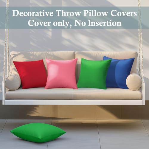 fauson Decorative Farmhouse Waterproof Pillow Covers, Solid Linen Pillowcase Cushion Covers for Patio Garden Balcony Couch...