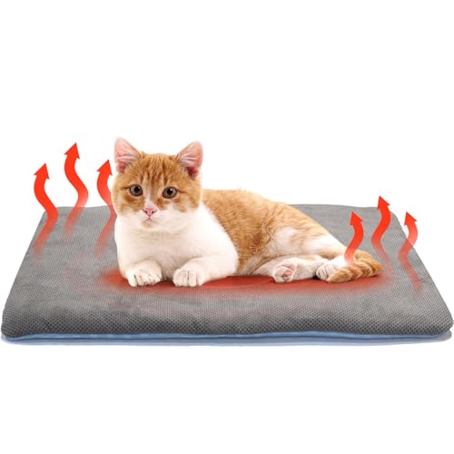 Self Warming Cat Bed Mat for Indoor Cat & Small Dogs, 26" x 17" Double-Sided Dog Warming Mat & Self Cooling Pet Pad, Refle...
