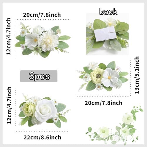RUIDKUN Cake Toppers Flowers,3 Pieces Hand-made Silk Flowers Cake Decorations for Birthday Baby Shower Wedding Valentine's...