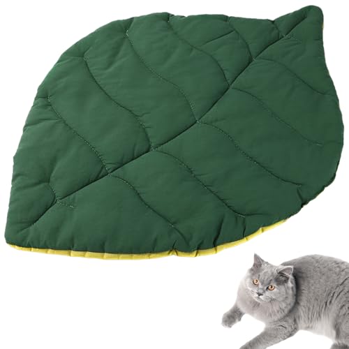 Sinbana Pet Cooling Mat, 23.62x18.11in Leaf Shaped Pads Breathable Cat Calming Pads Easy to Clean Soft Pet Cozy Mat for Ca...