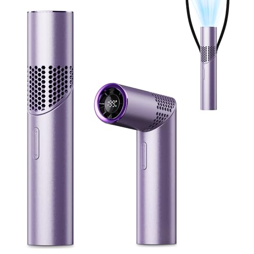 HEEYCEM Portable Handheld Turbo Fan,3 IN 1 Rechargeable Mini Fans,Up to 12 Working Hours,1-199 Speed,Digital Display,for O...