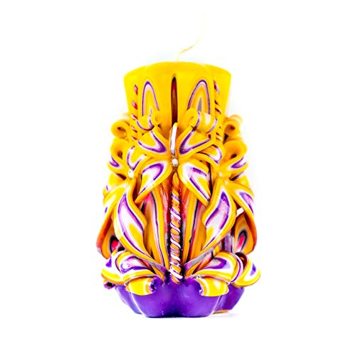 Carved Candle Artisan, Handcrafted Decorative Dipped, Home Decor, Fancy Unique Birthday Gift, New Year, Large, Thanksgivin...