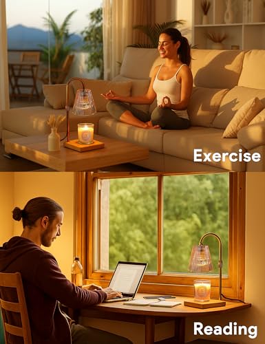 Allanmen Candle Warmer Lamp with Timer, Dimmable Candle Warmer for Home Decor, Birthday Gifts for Women Mom, Adjustable He...
