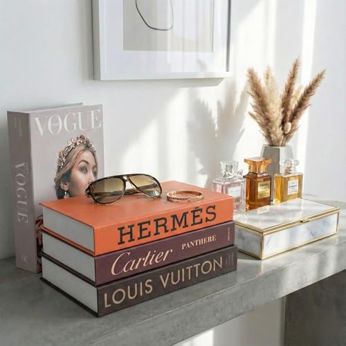 PROBENEX Glam Large | 4 PCS Faux Decorative Books for Home Decor | Not Real Books (Cardboard Boxes) | Coffee Table, Booksh...