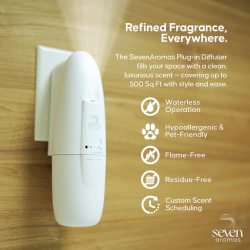 Plug in Waterless Essential Oil Diffuser for Home & Office - Cold Air Aroma Diffuser Covers Up to 500 Sq Ft, Silent Wall P...