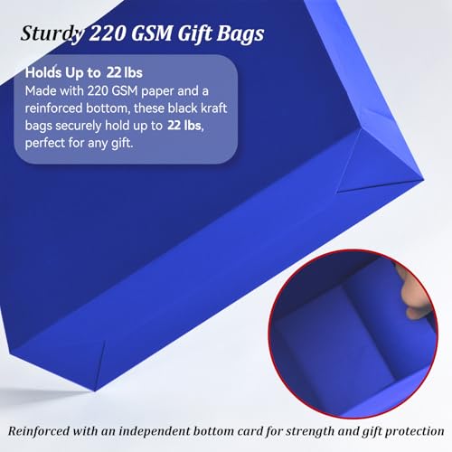 WrapNGo 8 PCS Gift Bags with 16 Tissues 8 Colors Party Favor Bags with Handles 14x4.5x11 Inch Goodie Bags for Valentine's ...