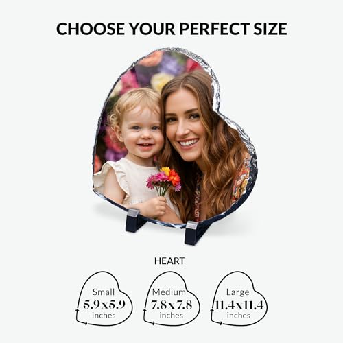 ArtPix 3D Personalized Picture Slate Frame, Customized Photo Print Stone for Mom, Wife, Women, Her - Custom Mothers Day Gi...