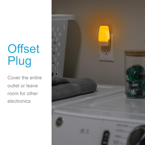 GE Sleeplite Night Lights Plug Into Wall, Dusk to Dawn Sensor, Ambient Lighting, Sleep Aid, Bathroom Décor, LED Lights for...