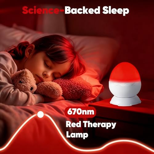 UweSmart 670nm red Night Light, Light Therapy Lamp, Dinosaur Egg 2-in-1 Sensory Lights for Autism, for Sensory Room Must-H...