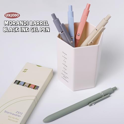 UIXJODO Gel Pens, 5 Pcs 0.5mm Black Ink Pens Fine Point Smooth Writing Pens, High-End Series Pens for Journaling Note Taki...