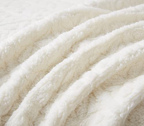 Chezmoi Collection Bethany 3-Piece Queen Sherpa Quilt Set - Floral Quilted Sherpa Blanket Reversible Washed Microfiber Lig...
