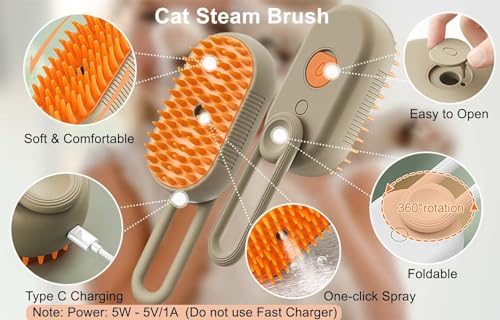 2024 Multifunctional Pet Brush for Detangling and Hair Removal - 3-in-1 Grooming Comb with Massage Function for Cats and D...