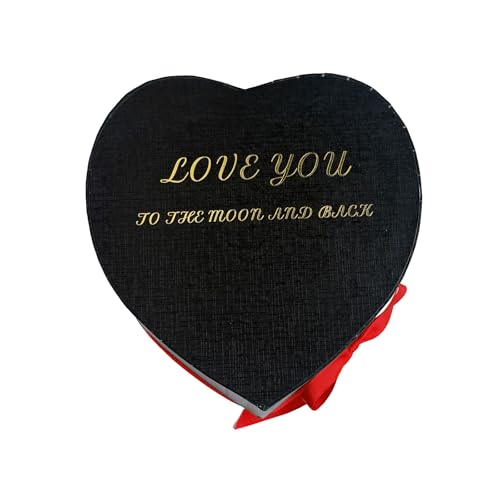 Qutawua Preserved Roses Heart Shape Box Valentines Day Gifts for Her Mothers Day Forever Flowers (Red, 16 Roses)