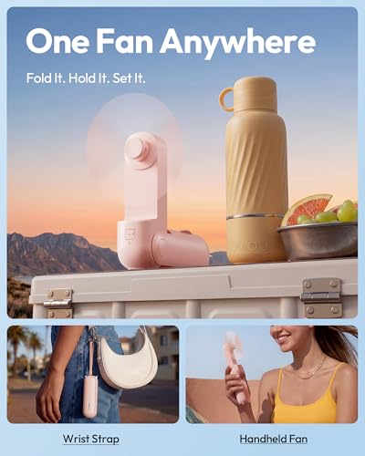 Gaiatop Portable Handheld Fan, 3 in 1 Mini Fan Handheld [17h Max Cooling], Foldable Personal Fans Pocket Design, USB Recha...