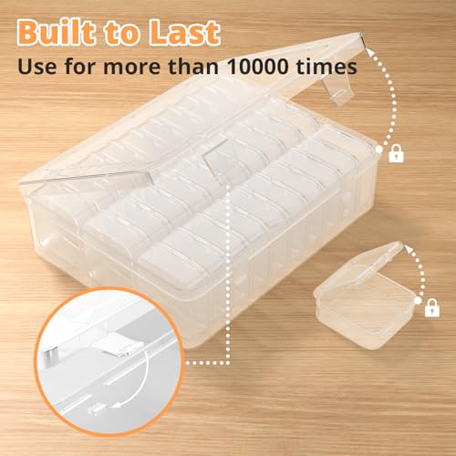 Mathtoxyz Bead Organizer Box, 31Pcs Small Beads Organizers and Storage Plastic Cases Mini Clear Dimond Storage Containers ...
