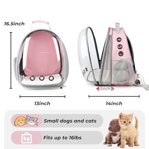 Lollimeow Cat Carrier Backpack, Expandable Bubble Pet Carrier for Cats and Small Dogs, Airline Approved Travel Backpack fo...
