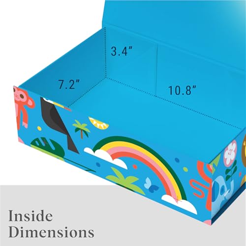Sorarto Birthday Box for Kids – Jungle Animal Memory Box for Keepsakes with Magnetic Lid – Sturdy Decorative Gift Box for ...