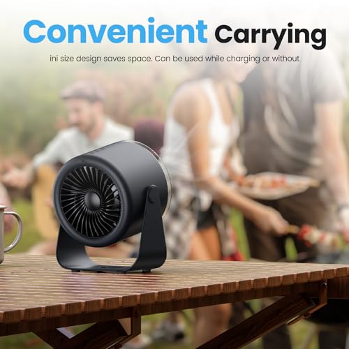 WSKEN Desk Fan with Battery Operated, Quiet Digital Display Portable Fan for Office, Bedroom, Kitchen, Home, Outdoor, 100 ...