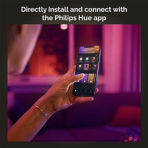 Philips Hue Go Smart Portable Dimmable Table Lamp, White - White and Color Ambiance LED Color-Changing Light - 1 Pack - In...