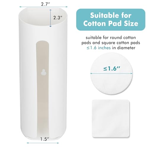 IWNTWY Cotton Pad Holder, Wall Mounted Cotton Rounds Holder Dispenser Face Pad Holder Makeup Organizers Containers for Bat...