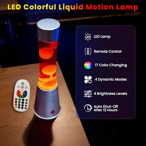 Soarling 17 Colors Changing Liquid Motion Lamps LED Night Light for Kids Adults Teens 15.5 Inch Large Big Relax Mood Table...