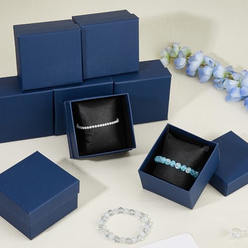 DICOSMETIC 10pcs Watch Gift Box Paper Jewelry Box Small Gift Box Square Prussian Blue Cardboard Gift Wrapping with Pillow ...