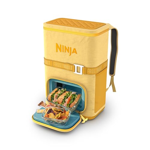Ninja Backpack Cooler | FrostVault Go 24 Can Soft Cooler | Leakproof Zipper with Built in Can Opener, 2 Ice Packs & Dry St...