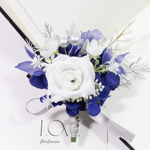 MAFELOE Wrist Corsage and Boutonniere Set for Prom Homecoming Wedding Party Celebration Artificial Flowers Accessories Sui...