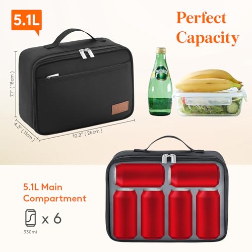 Lifewit Freezable Lunch Box, Insulated Reusable Lunch Bag with 2 Ice Packs, Mini Cooler Snack Bag for Bento Box for Salad,...