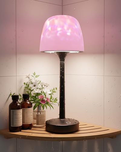 Shower Lamp Waterproof, 16 Color Bathroom Mood Light, Rechargeable Shower Light with Remote & Touch Control, LED Cordless ...
