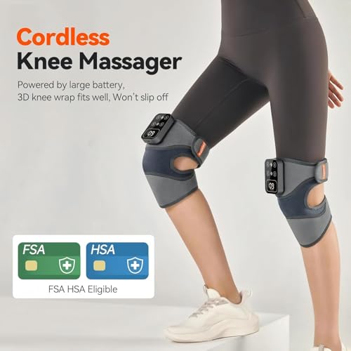 IKEEPFIT Cordless Knee Massager with Heat Vibration for Pain Relief, MAXwarm 4.0[2026 Upgraded] - Electric Heated Knee Bra...