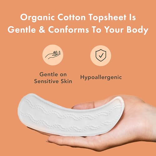 Rael Panty Liners for Women, Organic Cotton Cover - Regular Pantiliners, Light Absorbency, Unscented, Chlorine Free (Regul...