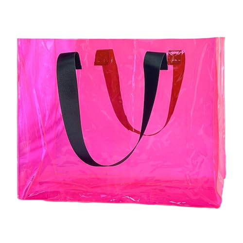 TotePrint Holographic PVC Beach Bag Waterproof - 18×13×6inch Large Clear Tote for Women Men Pool Travel Sandproof Carry All