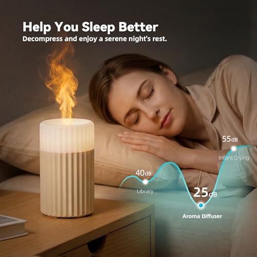 Flameless Candle Diffuser, Aromatherapy Essential Oil Diffuser Cool Mist Humidifier with Auto Off Function Electric Candle...