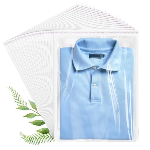 Cellophane Bags, 70 Pcs Resealable Clear Poly Bags for Clothes, Shirt Bag, Decorative Wrappers, Party Favors & Artwork(12x16)