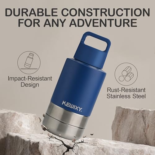 KEWIXY Insulated Dog Travel Water Bottle with Detachable Bowls, 3 in 1 Portable Dog Water Bottle Dispenser, Dog Accessorie...