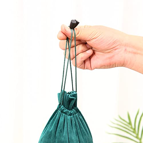 DINYAO Velvet Drawstring Bags, 5pcs 5 Colors Mixed Small Velvet Pouch, 6.2x7.8 Inches Cloth Gift Bags with Drawstring, Ant...