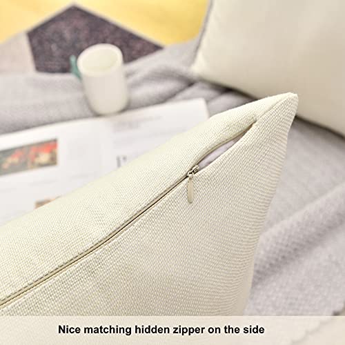 WANZELONYO Throw Pillow Covers Bulk Plain Linen Blank Couch Cushion Case for Vinyl Sublimation HTV Ironing Craft Embroider...