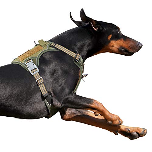 BUMBIN Tactical Dog Harness for Large Dogs No Pull, Famous TIK Tok No Pull Dog Harness, Fit Smart Reflective Pet Walking H...