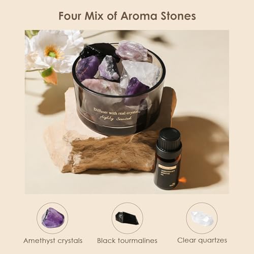 Aroma Stone Passive Diffuser with Essential Oils for Home, Bathroom, Office | Room Scent | Home Decor & Fragrance, Elegant...