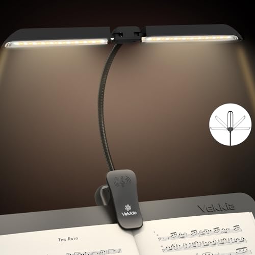 Vekkia 64 Led Rechargeable Music Stand Light - Folding Clip On Piano Lamp, Portable Professional with 5 Brightness×3 Color...
