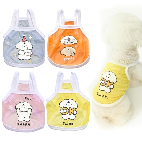 Ittokis 4 Pack Summer Pet Clothes Tank Top, Cooling Vest for Dogs for Hot Weather, Summer Dresses for Dogs and Cats Cool S...